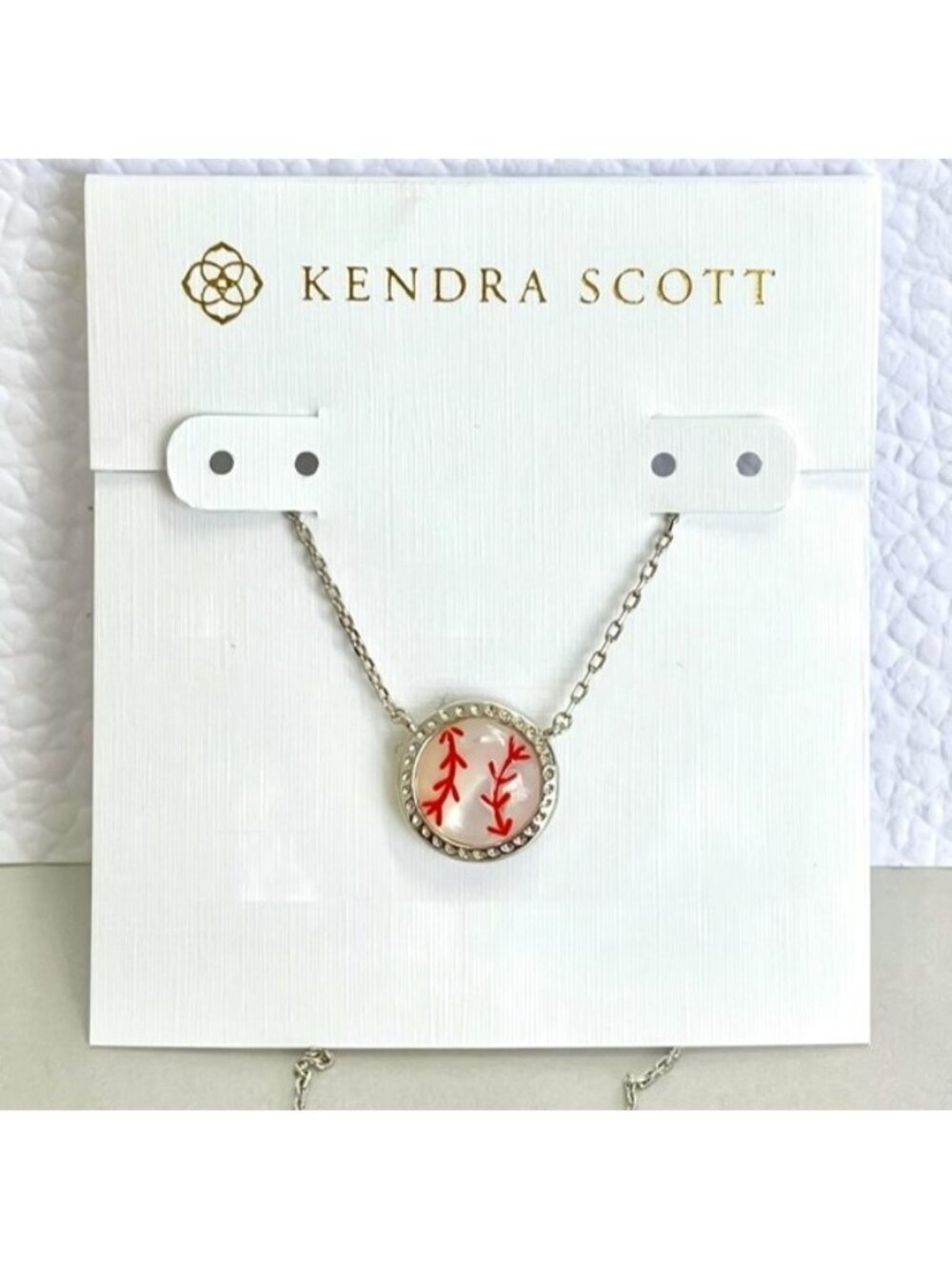 Kendra Scott Baseball Silver Short Pendant Necklace - Picture 1 of 7